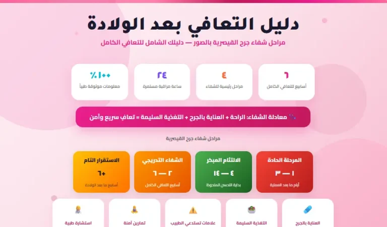 التعافي بعد الولادة - مراحل شفاء جرح القيصرية بالصور